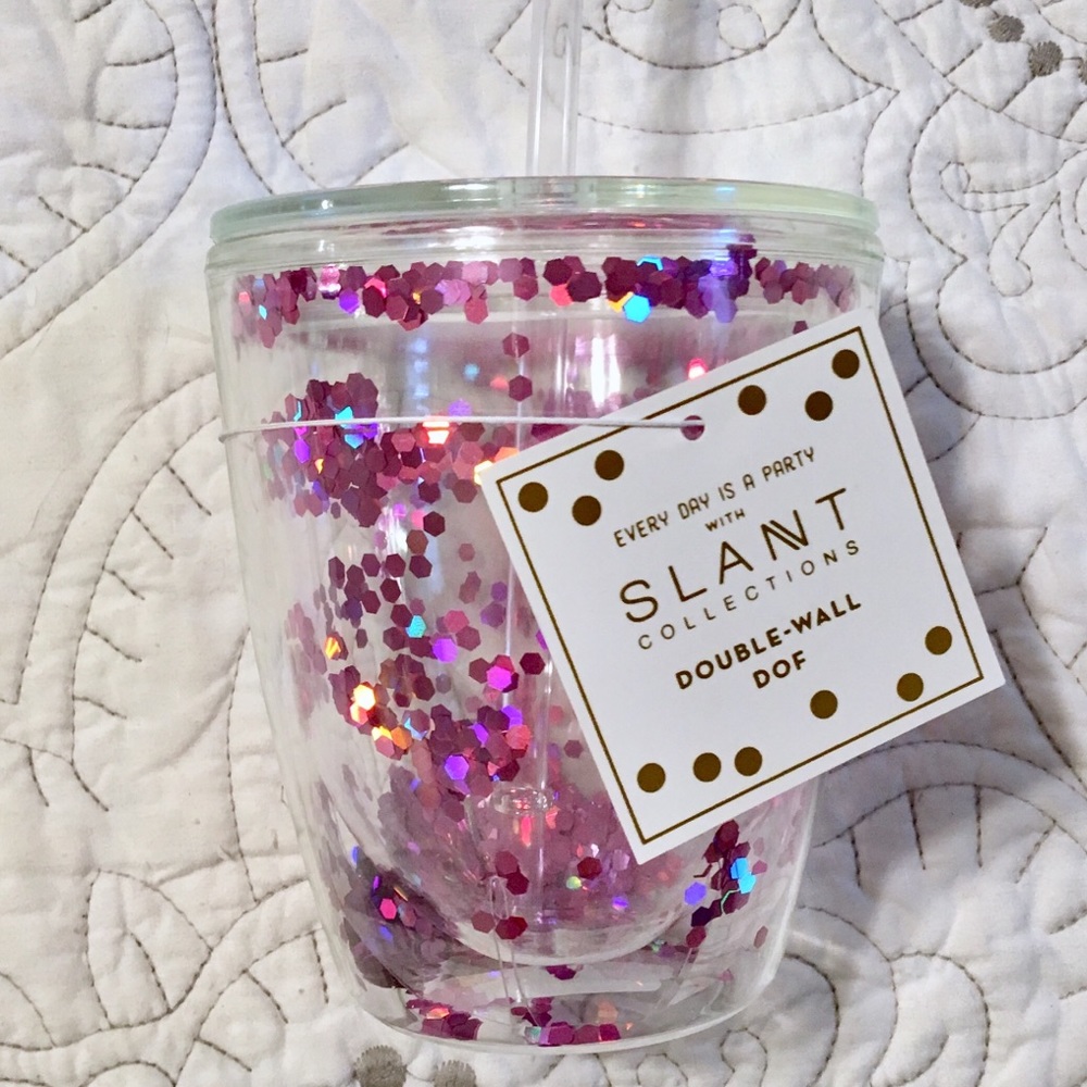🆕 Slant Collections Glitter 10oz Tumbler BPA Free